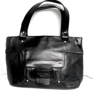 🌺 KATE SPADE BLACK LEATHER SHOULDER HANDBAG PURSE MD.-LG.EUC